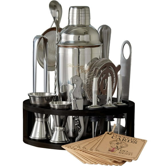 Mixology & Craft Bartender Kit - 15 Piece Set Including Cocktail Shaker and Bar Accessories, Perfect for Drink Mixing at Home, Plus Exclusive Recipe Cards