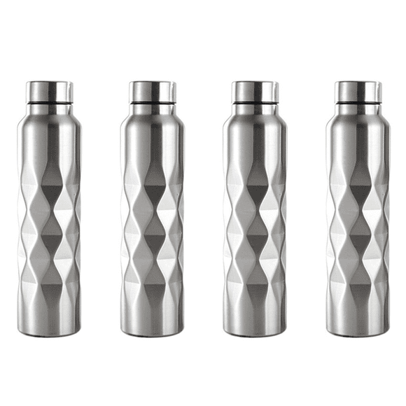 4X 1000Ml Single-Wall Stainless Steel Water Bottle Gym Sport Bottles Portable Cola Beer Drink Bottle