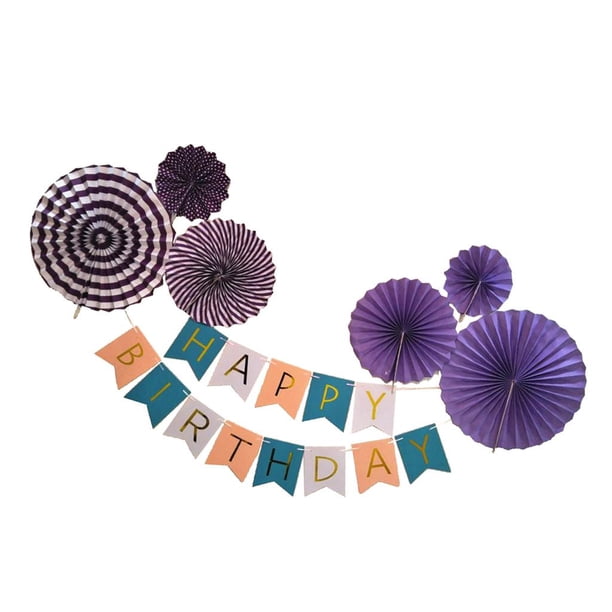 Colgante Garland Papel Molinillo Cumpleaños Decoración Púrpura Yuyangstore Party Party Fan Garland