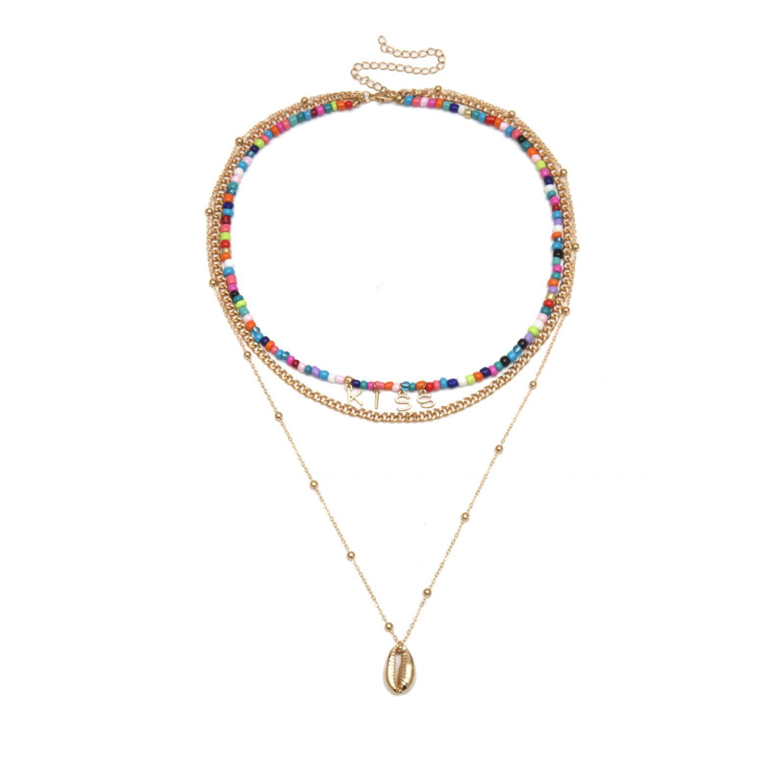 Buy Multilayer chain necklace with lock attached stylish fashion