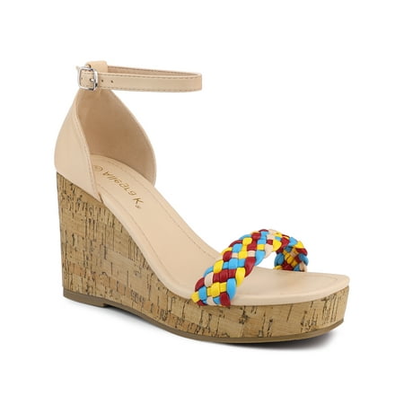 

Allegra K Women s Platform Contrast Woven Strap Wedges Heels Sandals