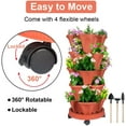 Stackable Planter, 5 Tier Vertical Tower Garden Planter Potswith Wheels