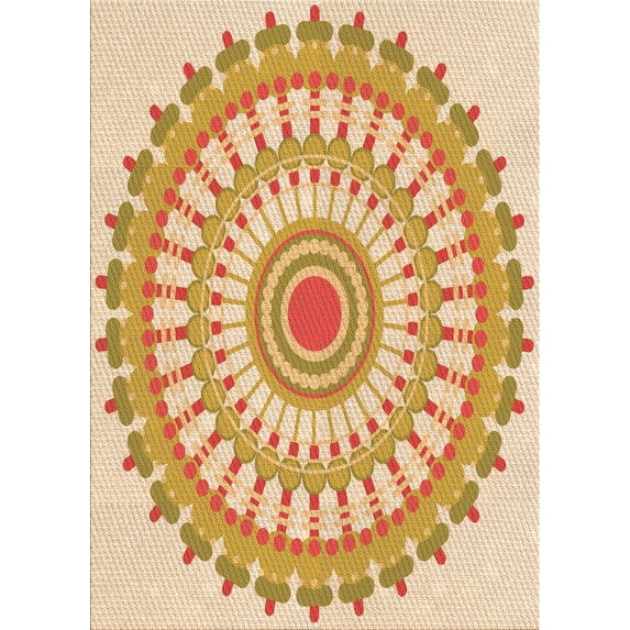 Ahgly Company Indoor Rectangle Patterned Papaya Orange Area Rugs, 7' x 9'