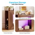 thumbnail image 4 of Ktaxon Modern Console Table with LED Light for Entryway, 43" Sofa Side Table with 4 Open Shelves Storage, Farmhouse Display Table Behind the Couch, Walnut Brown, 4 of 6