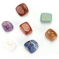 thumbnail image 2 of Crystal Rough Stone Natural Carving Seven Chakras Sanskrit Runes for Gifts Meditation, 2 of 8