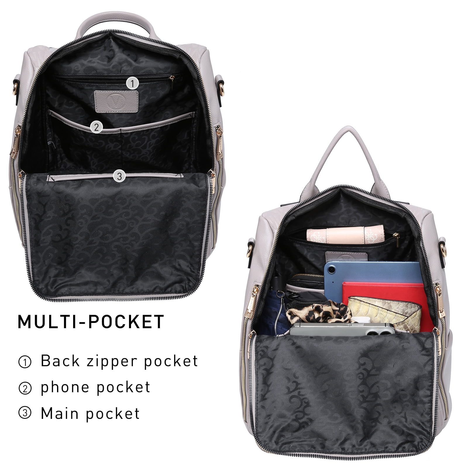 MKP COLLECTION Women Fashion Backpack Purse Travel Shoulder Bags and Purse 2Pcs