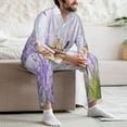thumbnail image 7 of Sikiie Kitten and butterfly Print Mens Pajama Set, Soft Warm Long Sleeve Sleepwear, Cozy Button-Down Pjs for Men-Small, 7 of 7