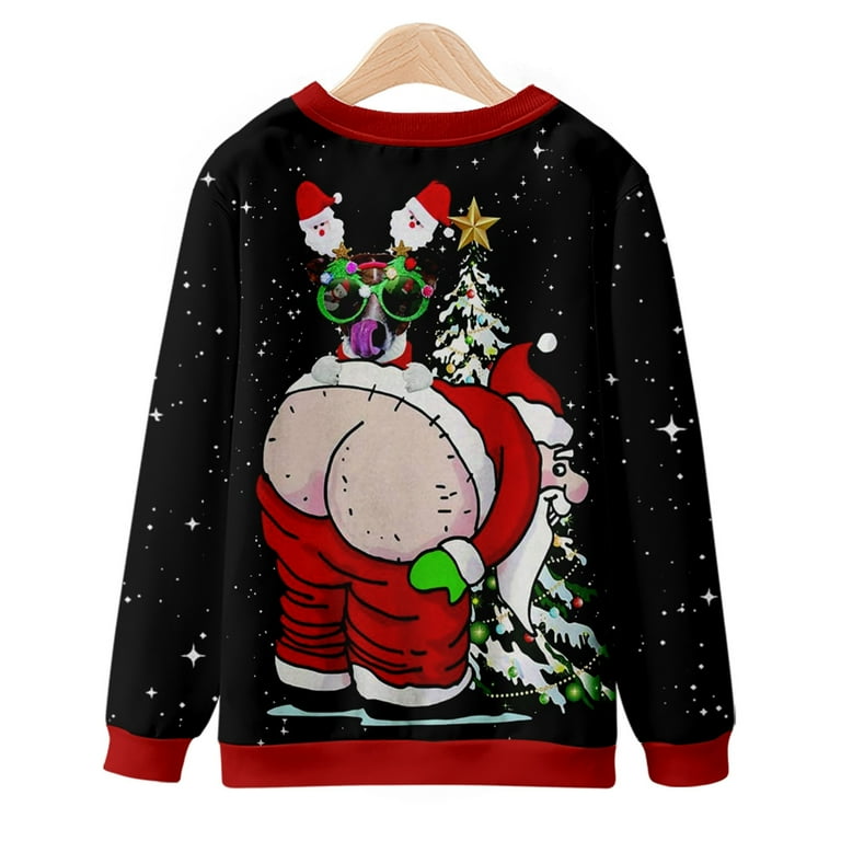 YanHoo Unisex Ugly Christmas Sweater Men s Women s Ugly Christmas Sweaters Plus Size Funny Christmas Sweaters for Men Fun Winter Pullovers Christmas Sweater under 15 Walmart