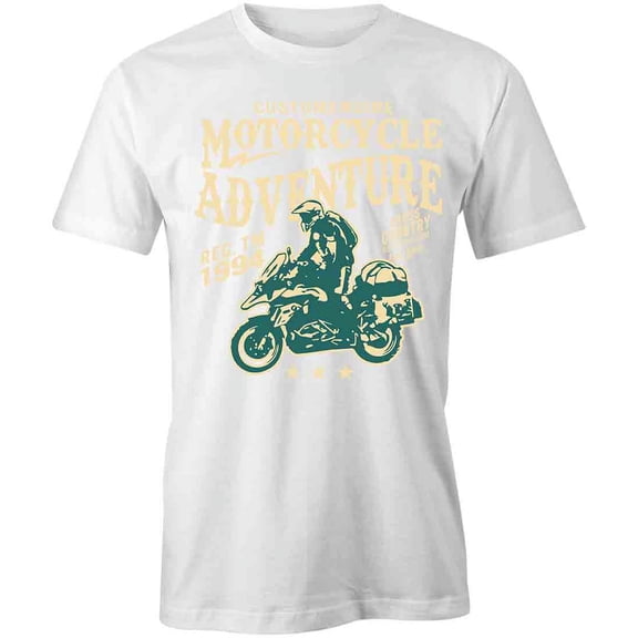 Motorcycle Adventure T-Shirt | Cool Motorcycle White Tee Gift