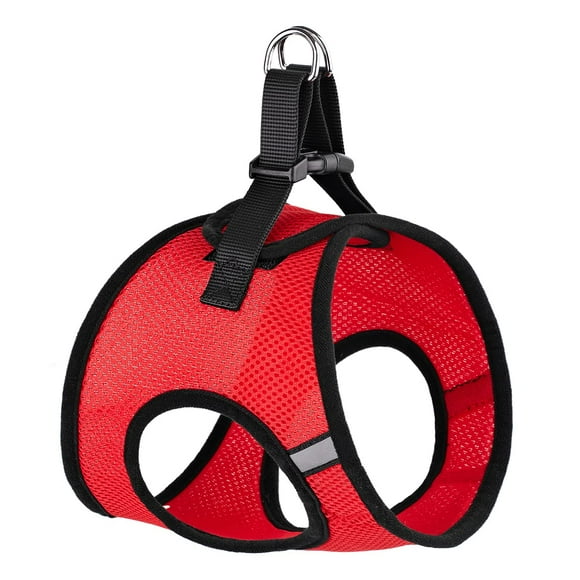 Dogline York Step-in Air Mesh Dog Harness No Choke Pet Vest Soft Gentle Padded Chest Halter for Puppies Small Medium and Large Dogs 19-21 Inches Girth Red