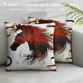 thumbnail image 3 of Orinice Horse Graphic Decorative Throw Pillow Cover for Home Couch Living Room Bed Sofa 18x18in, 3 of 5