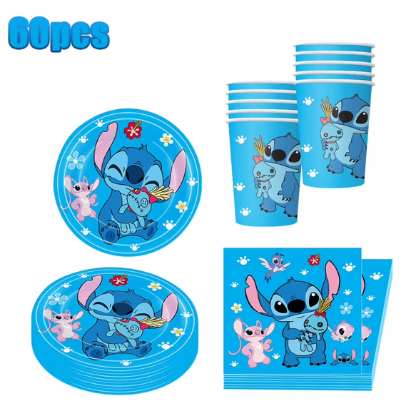 Aloha Birthday Tableware Set for Cartoon Theme Party Decorations, Include Plates Napkins Cups for Birthday Party Supplies, Serve 20