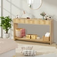 thumbnail image 4 of PHOYAL Fluted Natural Console Table with 3 Drawers, Wave Entryway Table with Storage Shelf, Narrow Wood Sofa Table for Hallway Living Room, 4 of 7