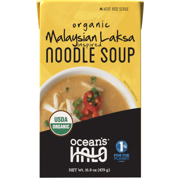 Ocean's Halo Organic Malaysian Laksa Inspired Noodle Soup, Heat and Eat, 16.9 oz