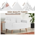 thumbnail image 4 of Timeles 1 Piece Stretch Loveseat Sofa Covers Non Slip Couch Covers Soft Jacquard Sofa Slipcover Washable Furniture Protector with 2 Throw Pillow Covers (2 Seater, Ivory), 4 of 7