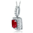 thumbnail image 2 of Arista Created Ruby and White Sapphire Women's Halo Pendant in Sterling Silver, 18", 2 of 2