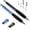 Black + Blue, variant on MEKO Dual-Tip Stylus Pen with Suction Cup & Fiber Tip for Phones, Tablets, Switch - Includes 2 Tips, 4 Cups