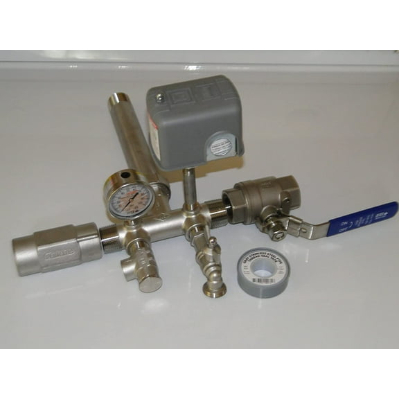 STAINLESS STEEL 1.25 x 14 Tank Tee Kit + UNION + VALVES Installation Water Well Pressure Tank with SQUARE D 40/60 FSG2 pressure switch