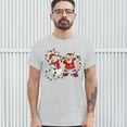 thumbnail image 3 of Tee Hunt Snowman Dabbing with Santa Claus T-shirt Dab Dance Merry Christmas Men's Tee, Ash Gray, Medium, 3 of 5