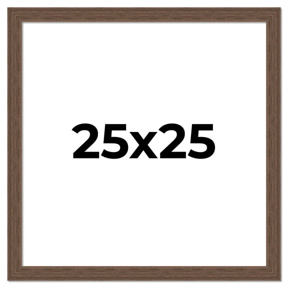 25x25 Frame Brown Distressed Barnwood Picture Frame | Rustic Farmhouse Photo Frame Includes UV