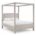 thumbnail image 1 of Bowery Hill Contemporary Beige Linen Textured Fabric Upholstered Queen Bed, 1 of 11