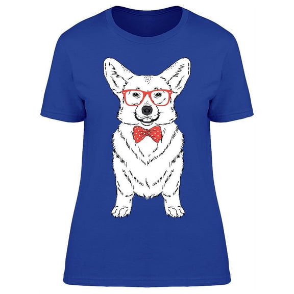 Cute Hipster Corgi T-Shirt Women -Image by Shutterstock, Female Small