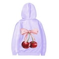 thumbnail image 5 of Byoo Toddler Girls Hoodie Cute Cherry Print Hooded Sweatshirt Soft Pullover Top, 5 of 5