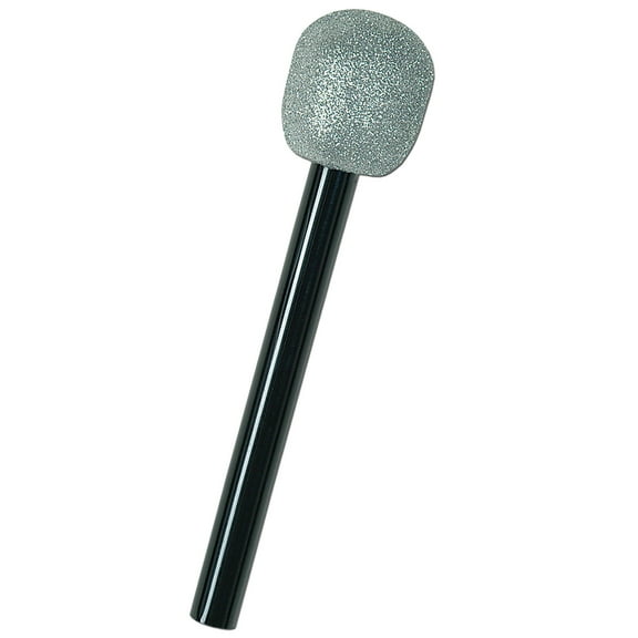 12 Pack Beistle Glittered Microphone - silver/black