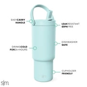Simple Modern 24 fl oz Insulated Stainless Steel Trek Pivot Tumbler with Straw Lid and Top Handle|Seaside Blue
