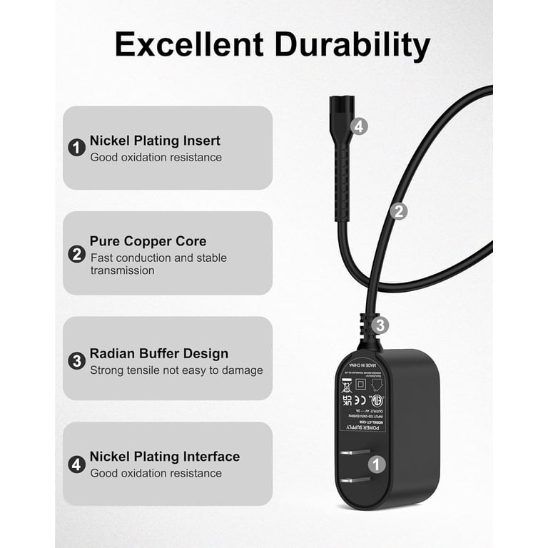 VHBW Replacement for Wahl Magic Clip Cordless Charger, 4V, 6.6FT