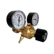 SENRISE Brass Pressure Regulator Water Pressure Regulator with Gauge for Argon Carbon Dioxide