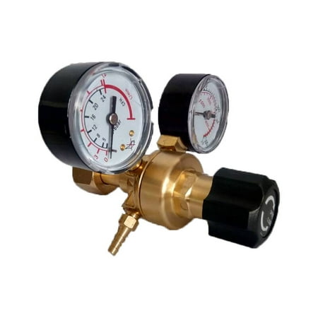 SENRISE Brass Pressure Regulator Water Pressure Regulator with Gauge for Argon Carbon Dioxide