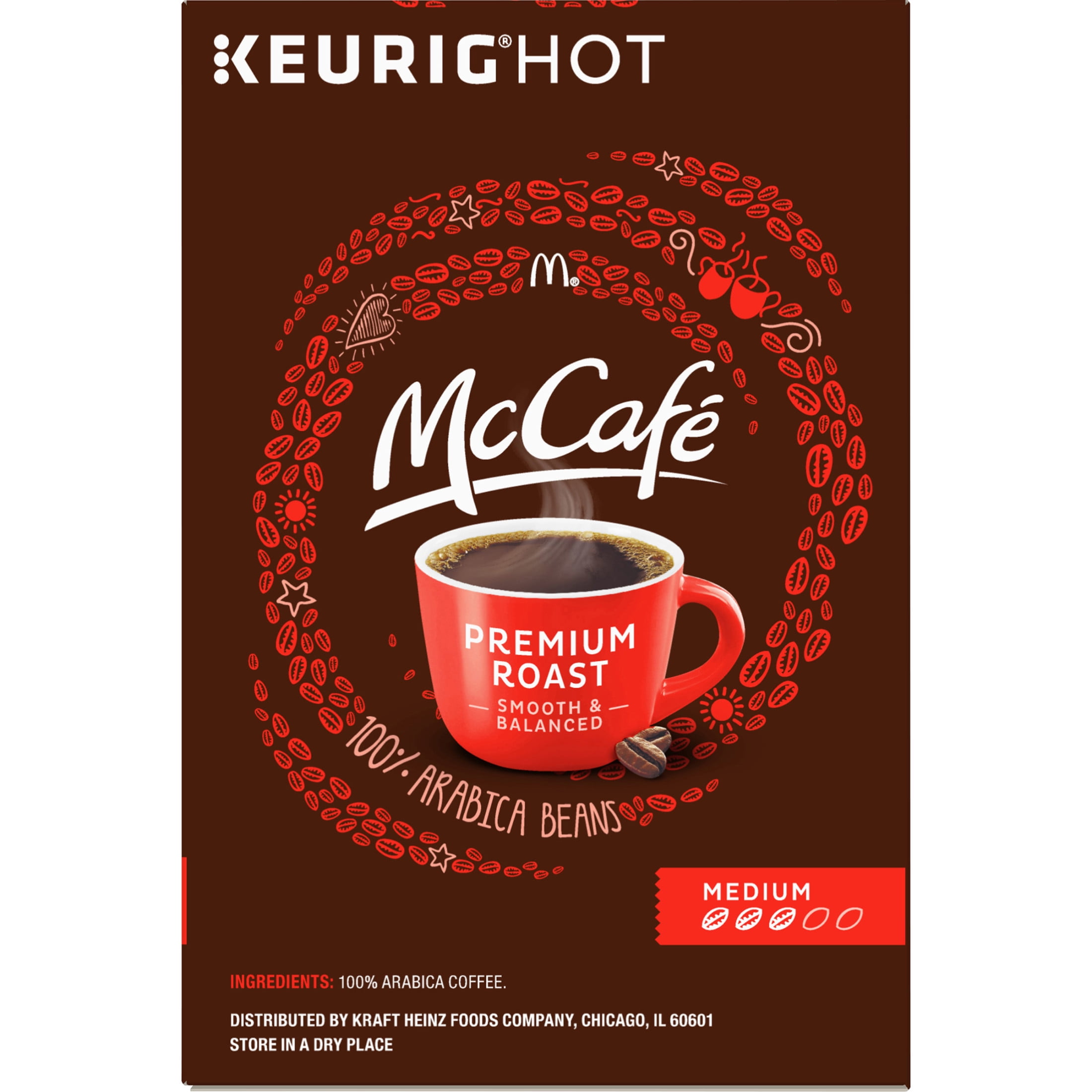 McCafe Premium Roast Medium Coffee K-Cup Pods, Caffeinated, 18 ct - 6.2 oz Box