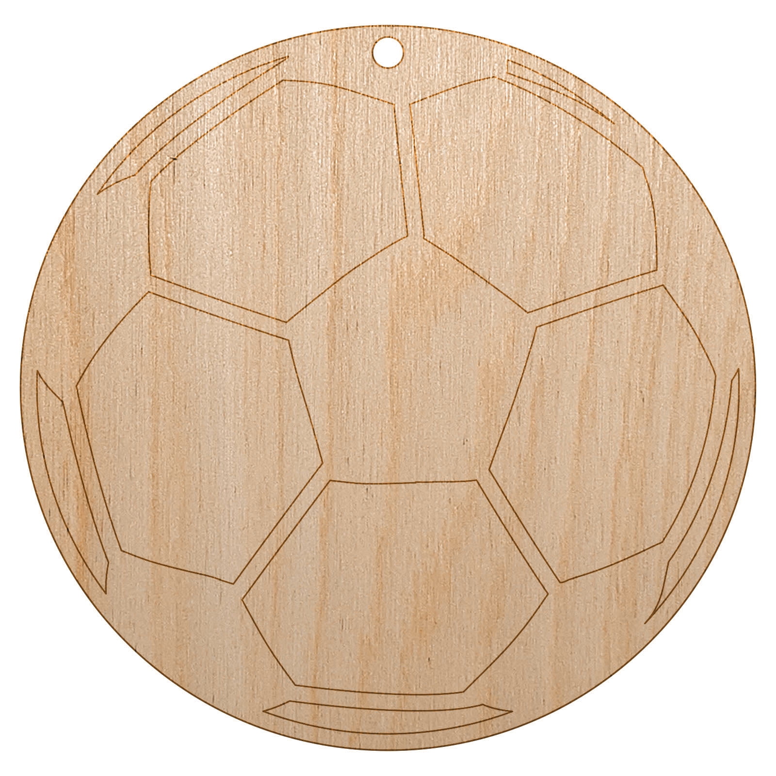 Soccer Ball Wood Holiday Christmas Tree Ornament Unfinished DIY Pre