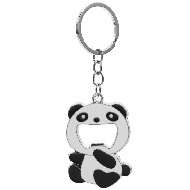 Llavero de panda, abridor de botellas portátil de cerveza y refresco, novedoso llavero, regalo navideño