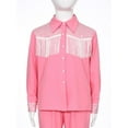 thumbnail image 3 of TiaoBug Kids Western Cowboy Shirts Fringe Tassels Sequin Cowgirl Tops Long Sleeve Blouse Button Down Coat Pink 16, 3 of 7
