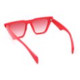 thumbnail image 4 of Womens Oversized Gothic Beveled Squared Flat Top Cat Eye Sunglasses All Red, 4 of 4