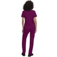 thumbnail image 2 of Stat Medical Wear Women’s Scrubs Set - 2 Pocket V-Neck Scrub Top with 5 Pocket Drawstring Pant Set (Color Wine ,Size XL ), 2 of 6