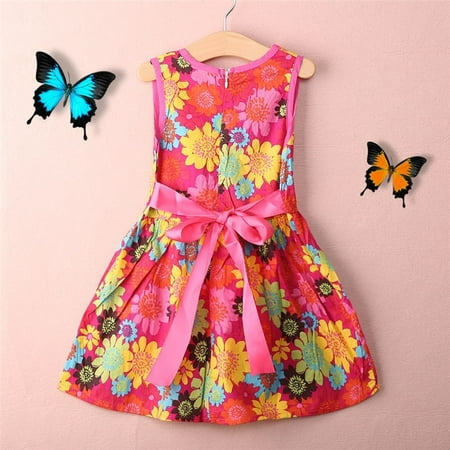 

Toddler Kids Girls Summer Princess Floral Lace Pierced Party Dress Age 2-7Y St