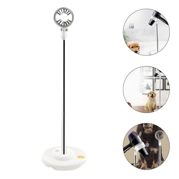 Minkissy White Plastic Pet Hair Blower Storage Stand for Dog Grooming Tools Organizer 1 Set