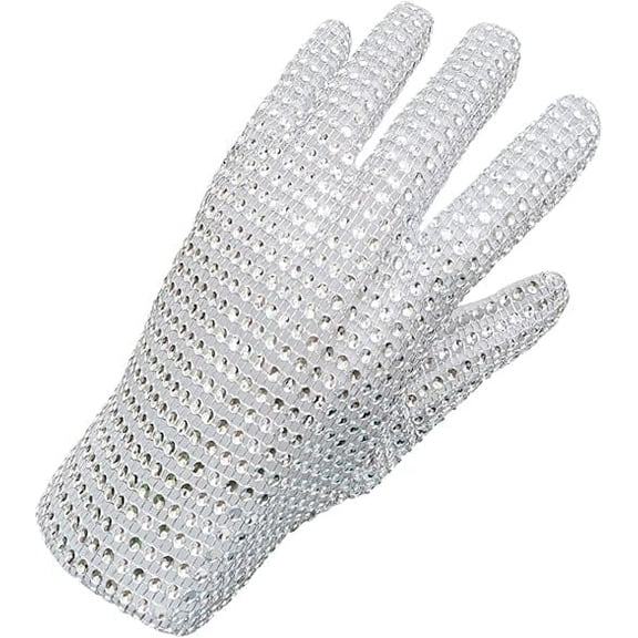 BOMJJOR Michael Rhinestone Glove for Adult Men Women Glove Punk Gift Collection Sequins Glove Right