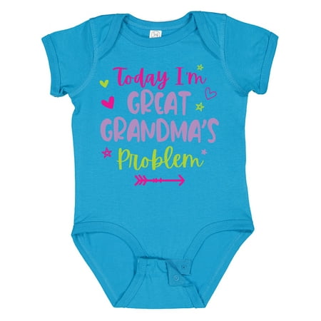 

Inktastic Child Funny Today Im Great Grandmas Problem Gift Baby Girl Bodysuit