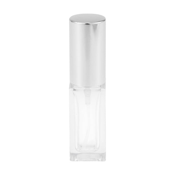 Unique Bargains 1 Pc Elegant Four Square Perfume Bottle for Bathroom 0.16oz Silver Tone
