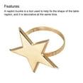thumbnail image 4 of Uxcell Napkin Rings, 6 Pack 40mm Inner Diameter Alloy Star Napkin Buckles, Gold Tone, 4 of 5