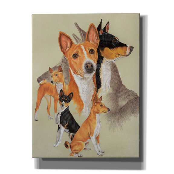 Epic Graffiti 'Basenji and Ghost' by Barbara Keith, Canvas Wall Art, 12"x16"