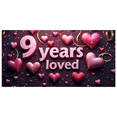 thumbnail image 5 of LUUFILx 9 Years Loved Anniversary Banner Heart Decor Backdrop Party Supplies Event Decoration Celebration Photo Props Background, 5 of 7