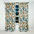 thumbnail image 2 of Designart "Turquoise Ivory Coastal Flair" Floral Curtain Panels, 2 of 6