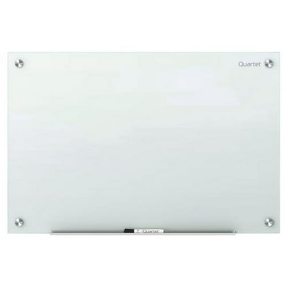 Quartet Magnetic Glass Dry Erase White Board, 24''W x 18''H Whiteboard, Infinity Frameless Mounting, White Surface (G2418W)