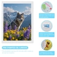 thumbnail image 3 of Diamond Art Kit for Adults, Wolf Mountain Wildflowers Scene Diamond Painting for Adults Beginners, 5D DIY Diamond Art Painting Kits, Colorful Diamond Painting Craft for Home Decor 12x16, 3 of 7