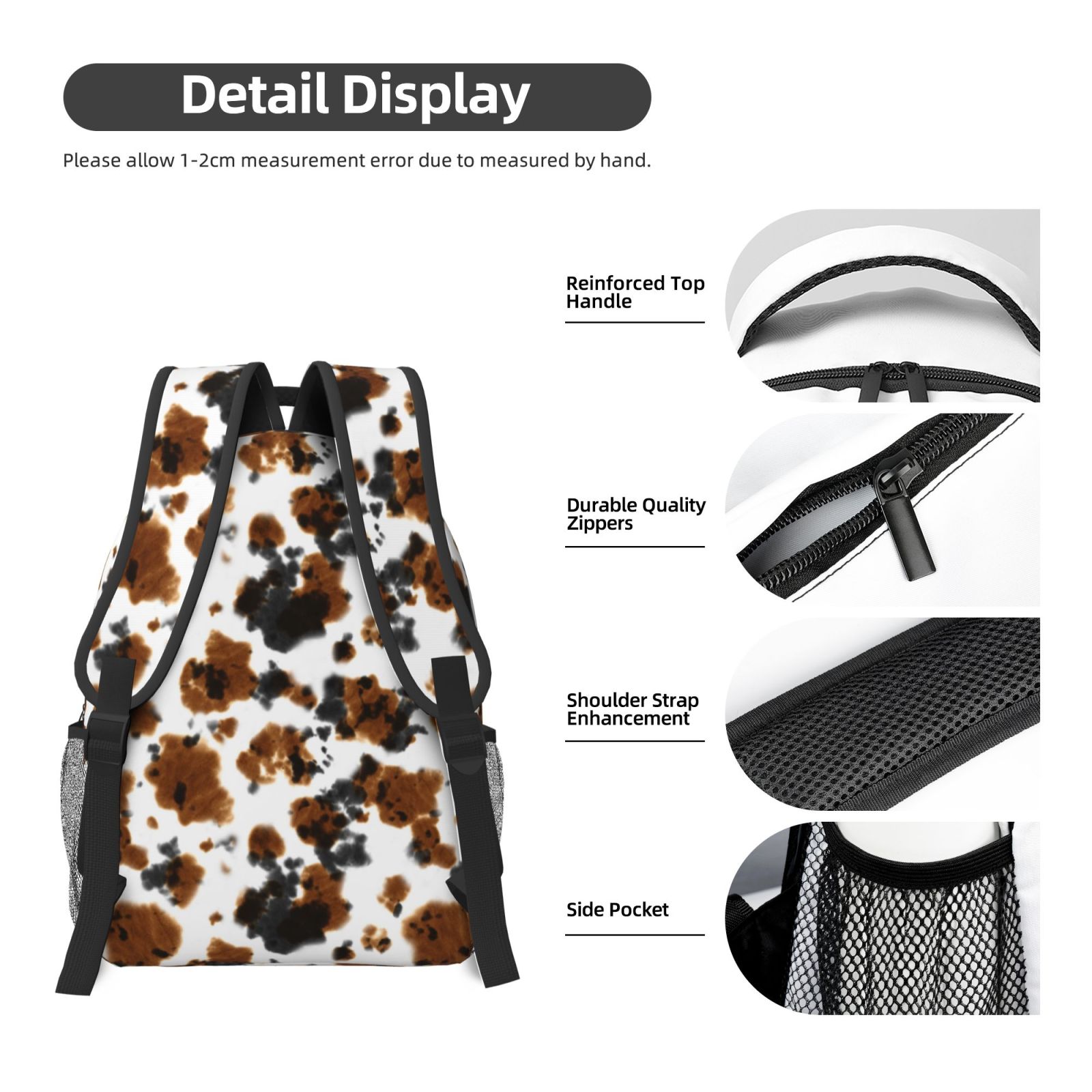 Xecao Cow Tie Dye Print Casual Backpack: A Computer Backpack Ideal for Men and Women, Perfect for College, School, or Daily Travels-One Size